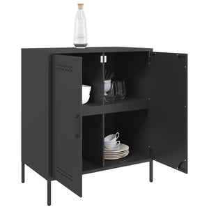 Schwarzes Sideboard 68 cm Stahl