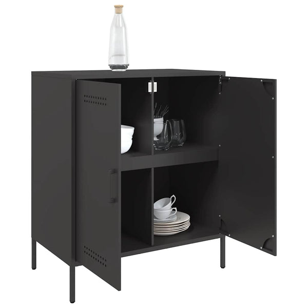 Schwarzes Sideboard 68 cm Stahl