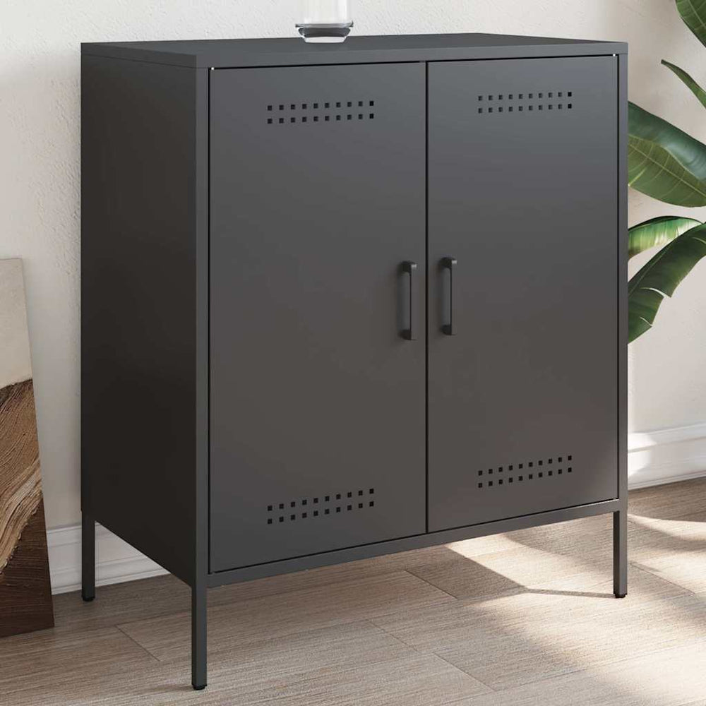 Schwarzes Sideboard 68 cm Stahl