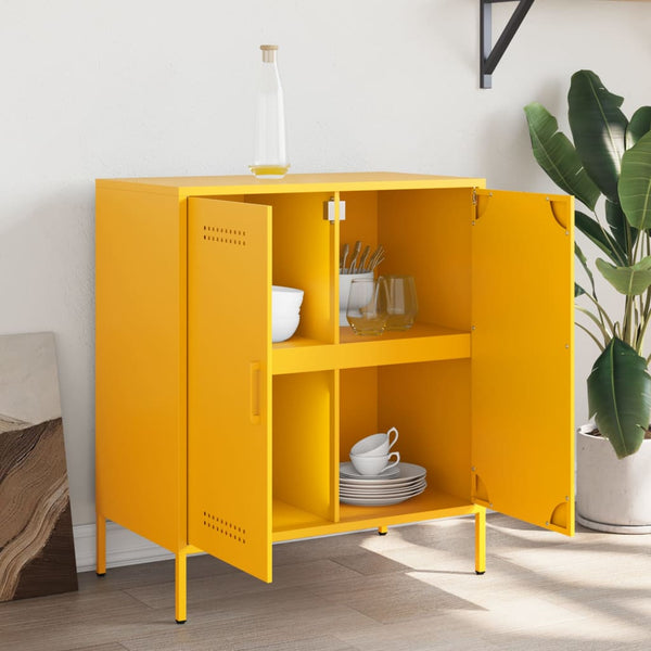 Senfgelbes Sideboard 68 cm Stahl