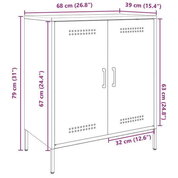 Senfgelbes Sideboard 68 cm Stahl