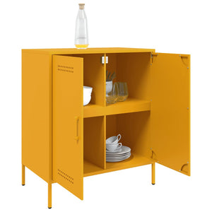 Senfgelbes Sideboard 68 cm Stahl