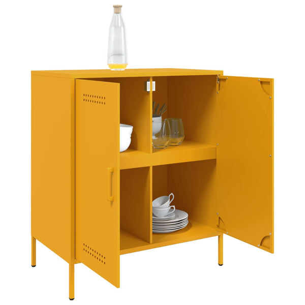 Senfgelbes Sideboard 68 cm Stahl