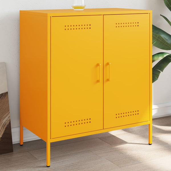 Senfgelbes Sideboard 68 cm Stahl
