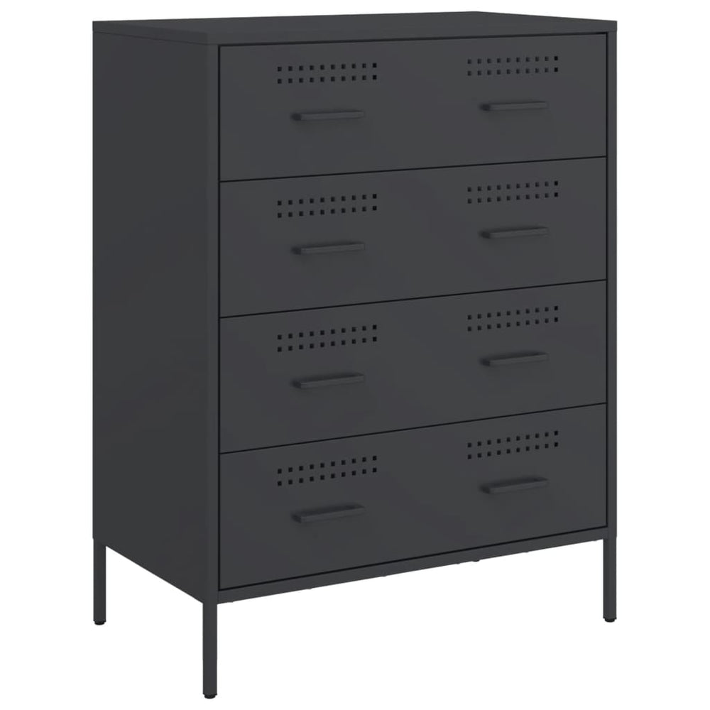 Schwarzes Stahl Sideboard, 68 cm