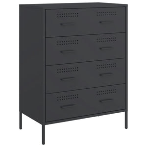 Schwarzes Stahl Sideboard, 68 cm