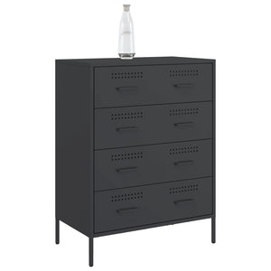 Schwarzes Stahl Sideboard, 68 cm