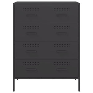 Schwarzes Stahl Sideboard, 68 cm
