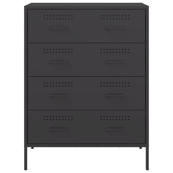 Schwarzes Stahl Sideboard, 68 cm