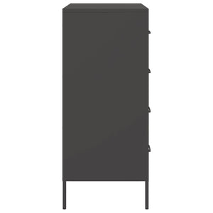 Schwarzes Stahl Sideboard, 68 cm
