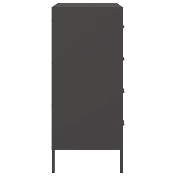 Schwarzes Stahl Sideboard, 68 cm