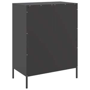 Schwarzes Stahl Sideboard, 68 cm