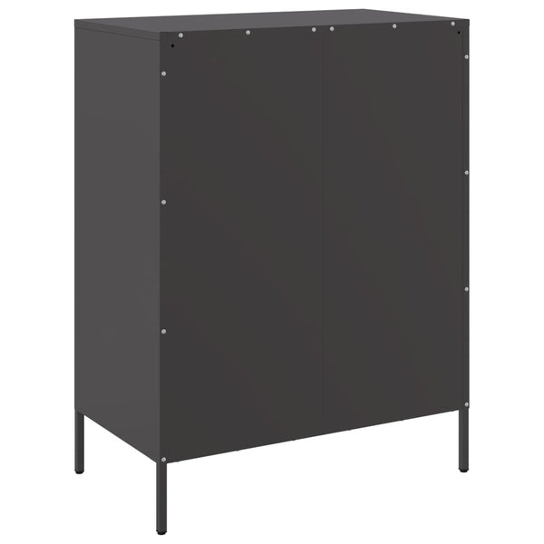 Schwarzes Stahl Sideboard, 68 cm