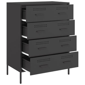 Schwarzes Stahl Sideboard, 68 cm