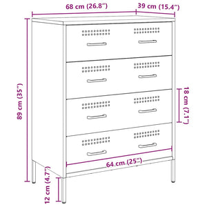 Stahl Sideboard Rosa, 68 cm