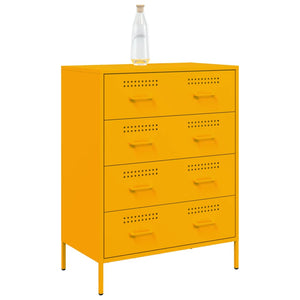 Senfgelbes Sideboard 68x39x89 cm aus Stahl