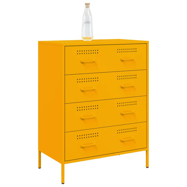 Senfgelbes Sideboard 68x39x89 cm aus Stahl
