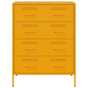 Senfgelbes Sideboard 68x39x89 cm aus Stahl