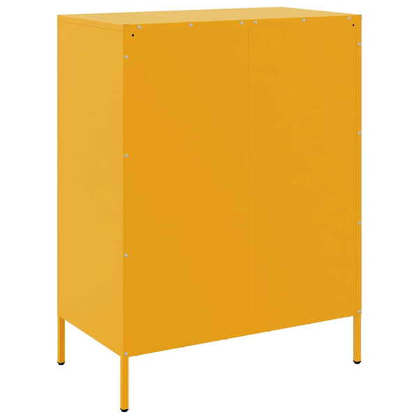 Senfgelbes Sideboard 68x39x89 cm aus Stahl