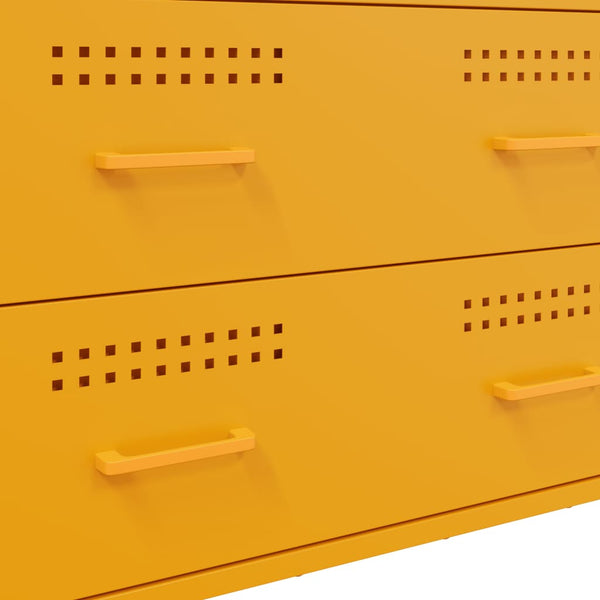 Senfgelbes Sideboard 68x39x89 cm aus Stahl