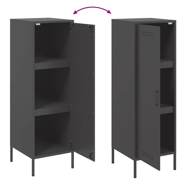 Schwarzes Highboard 36x39x113 cm Stahl