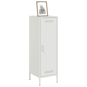 Weißes Highboard aus Stahl, 36x39x113 cm