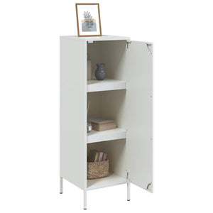 Weißes Highboard aus Stahl, 36x39x113 cm