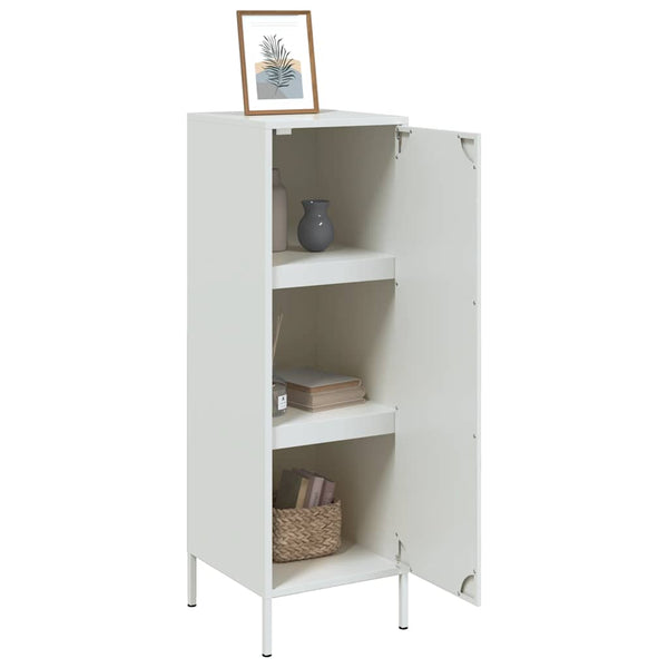 Weißes Highboard aus Stahl, 36x39x113 cm