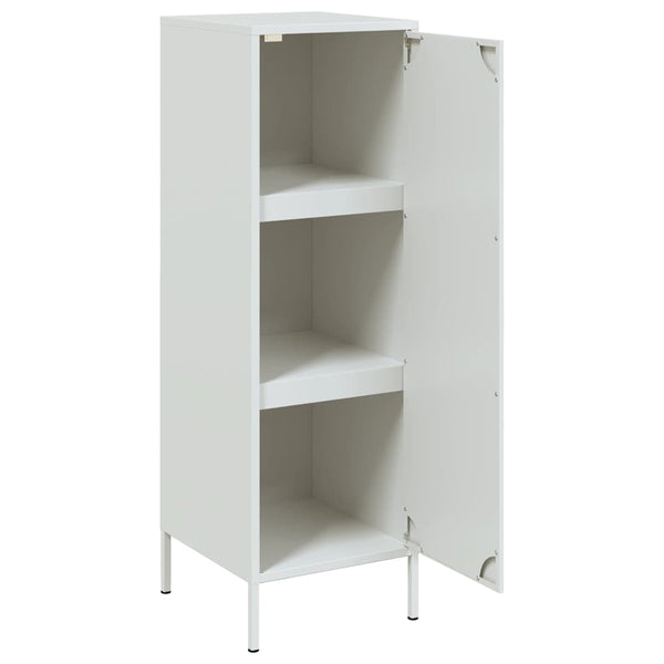 Weißes Highboard aus Stahl, 36x39x113 cm