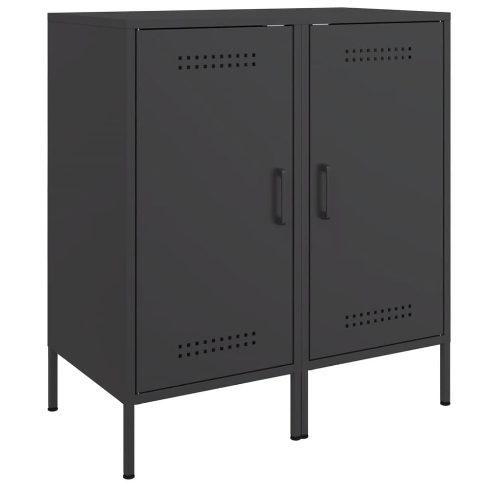 Schwarze Stahl Sideboards, 2er-Set