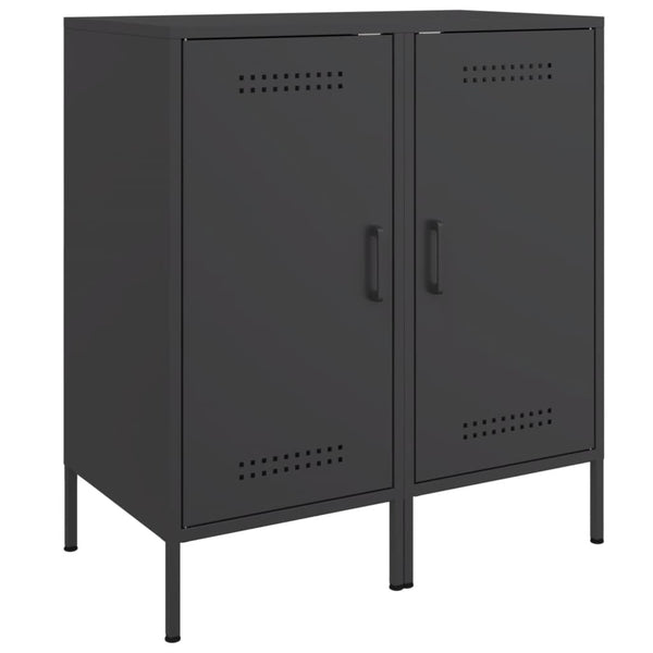 Schwarze Stahl Sideboards, 2er-Set