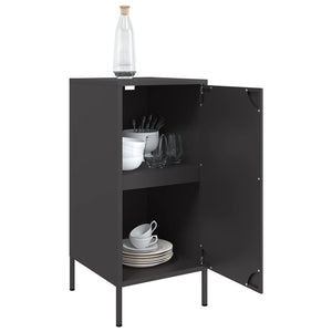 Schwarze Stahl Sideboards, 2er-Set
