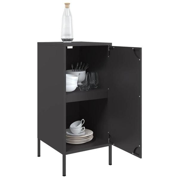 Schwarze Stahl Sideboards, 2er-Set
