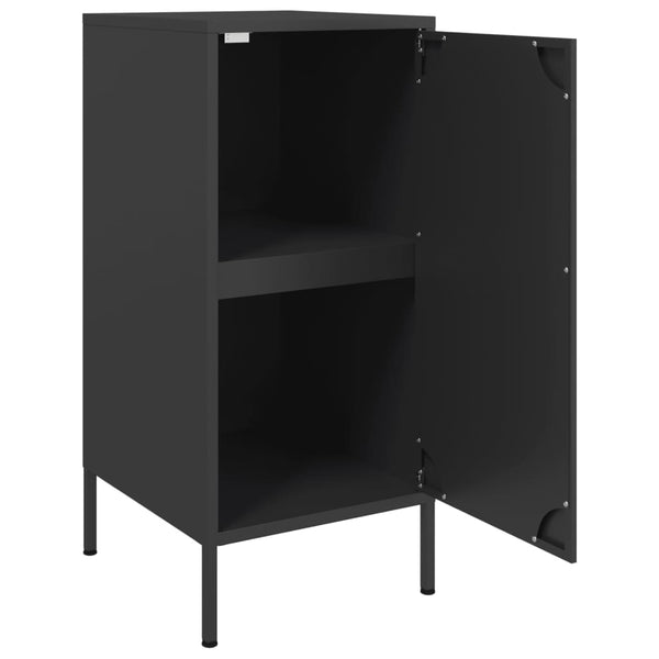 Schwarze Stahl Sideboards, 2er-Set
