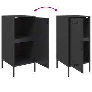 Schwarze Stahl Sideboards, 2er-Set