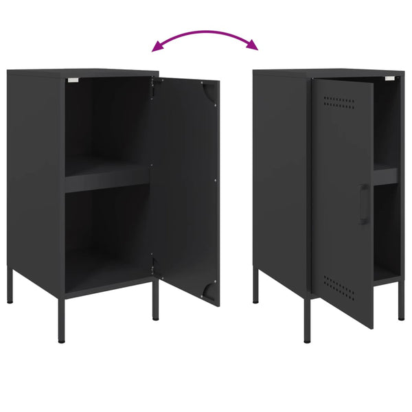 Schwarze Stahl Sideboards, 2er-Set