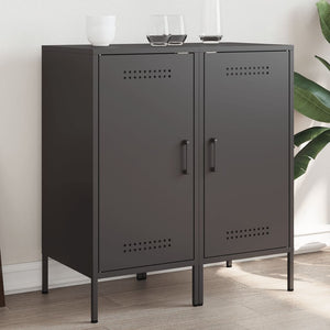 Schwarze Stahl Sideboards, 2er-Set