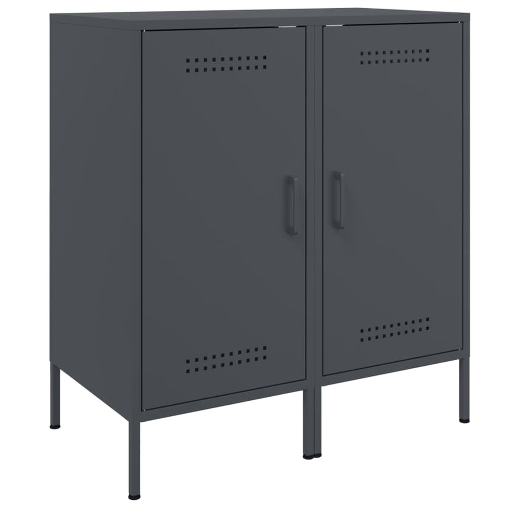 Sideboards 2er Set Anthrazit Stahl 36x39x79 cm