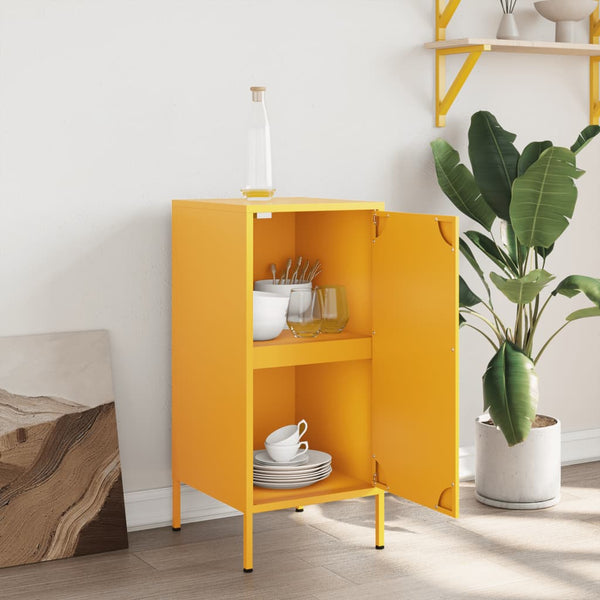 Senfgelbes Sideboard Stahl 36x39x79 cm
