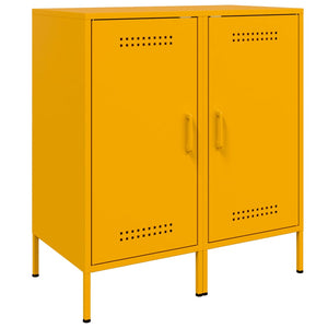 Senfgelbe Sideboards, 2er Set, Stahl