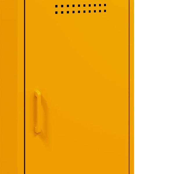 Senfgelbe Sideboards, 2er Set, Stahl