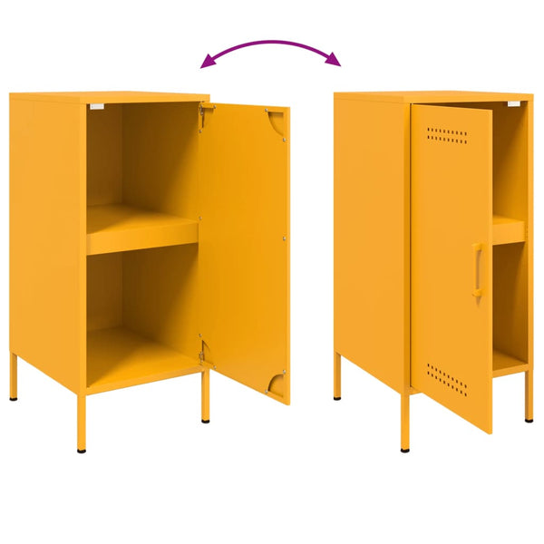 Senfgelbe Sideboards, 2er Set, Stahl