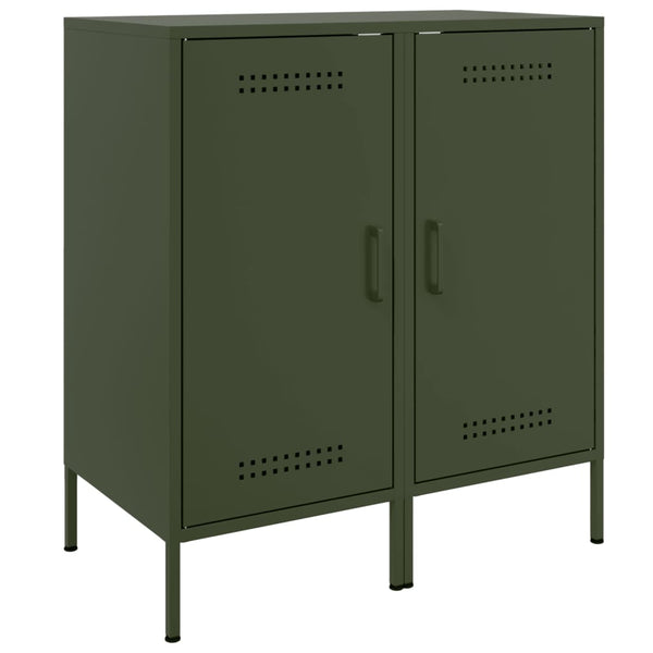 Olivgrüne Sideboards, 2er Set, Stahl