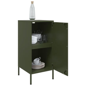 Olivgrüne Sideboards, 2er Set, Stahl