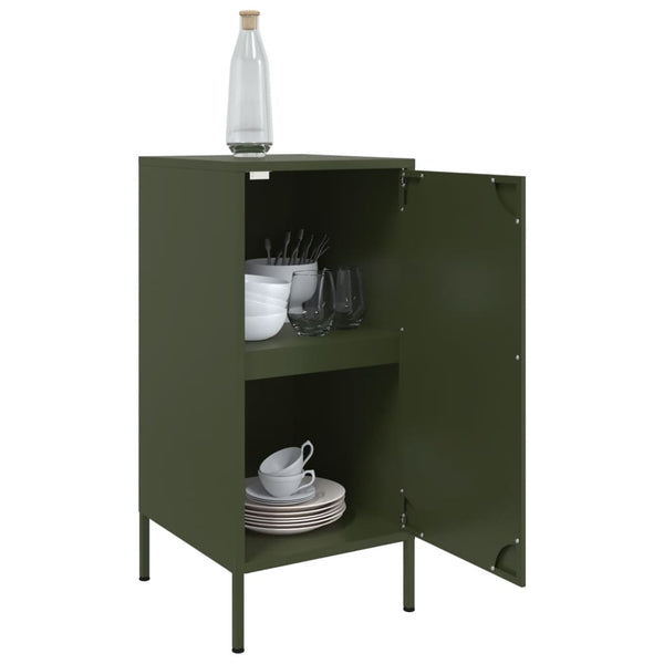 Olivgrüne Sideboards, 2er Set, Stahl