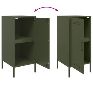 Olivgrüne Sideboards, 2er Set, Stahl