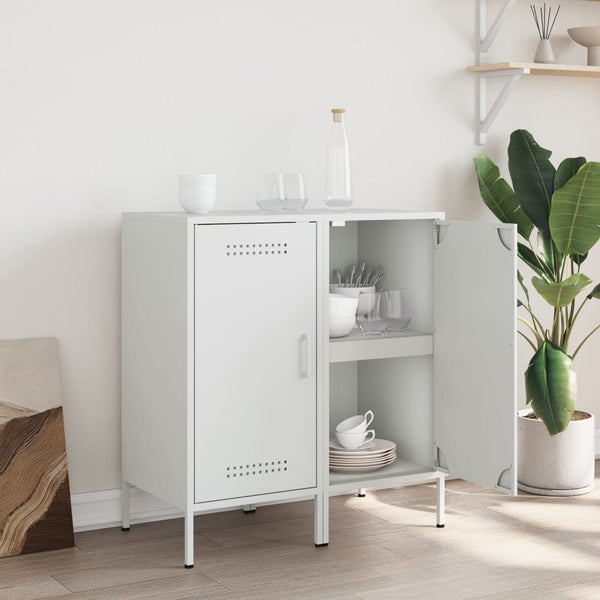 Weiße Stahl Sideboards, 2er Set
