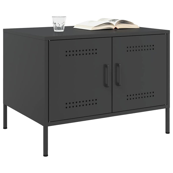 Schwarzer Couchtisch Stahl 68x50 cm