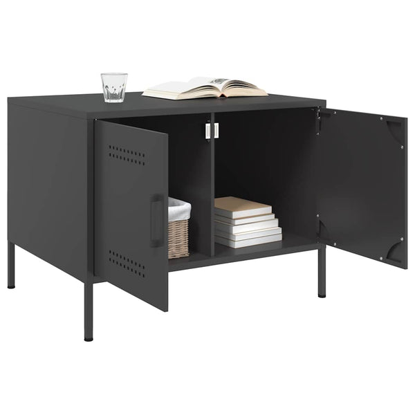 Schwarzer Couchtisch Stahl 68x50 cm