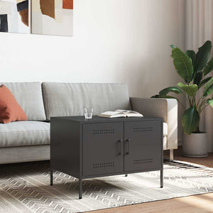 Schwarzer Couchtisch Stahl 68x50 cm